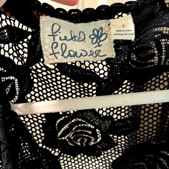 Anthropologie Field Flower Black Lace cardigan - Picture 3 of 3